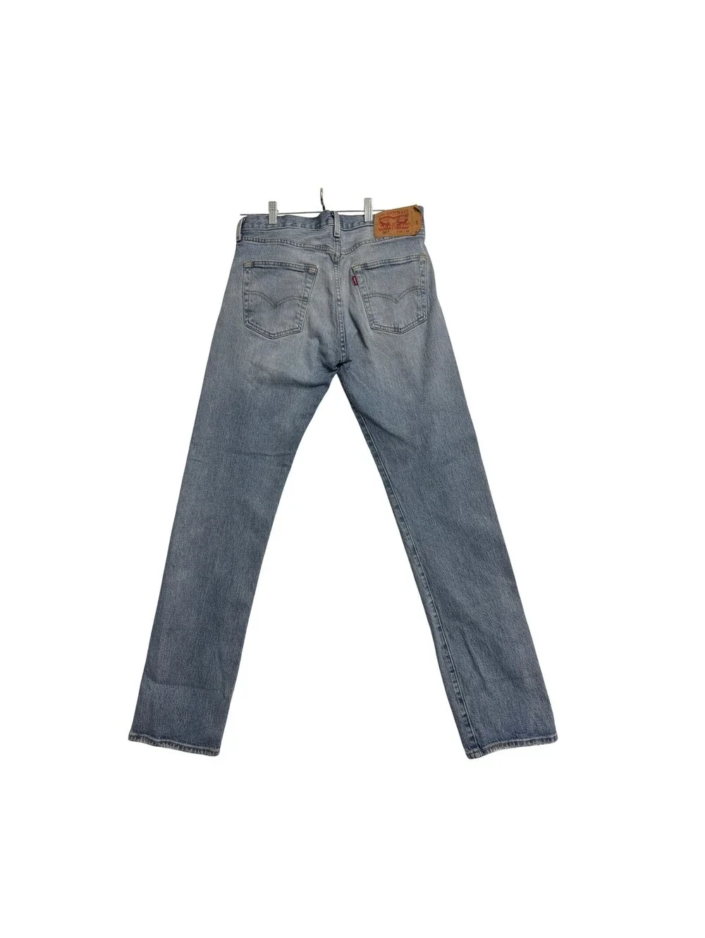 Levis 501 Original Fit Mens Jeans W32 L34 Light Wash Denim Pre-Owned